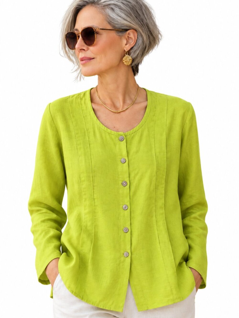 Pure linen blouse by Flax, EUC